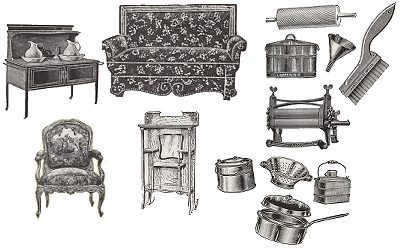 Representative sample of housewares and furniture