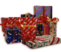 Stack of Christmas gifts